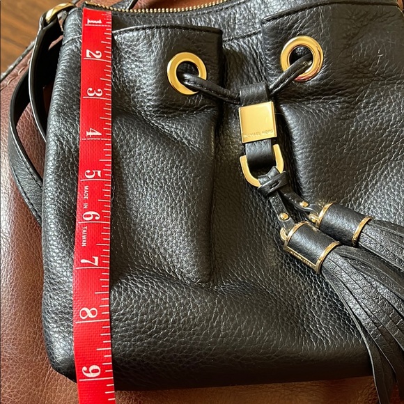 Michael Kors Black and Gold Crossbody Bag with Tassels - Picture 6 of 6